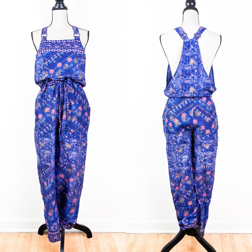 Nwt Blue Boheme Marley Printed Jumpsuit, Indigo, Size M/L